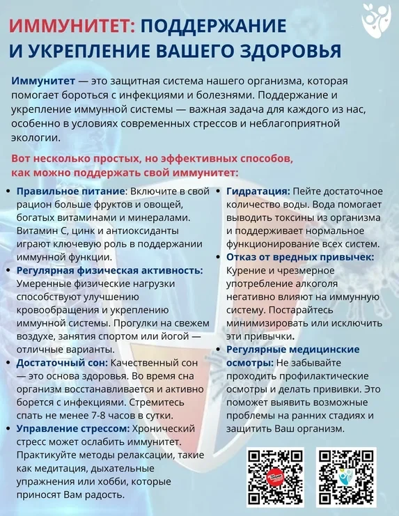 Неделя поддержания и укрепления иммунитета (в честь Всемирного дня иммунитета 1 марта)
